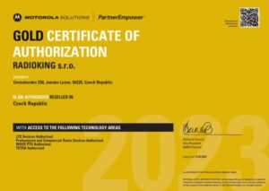 Gold certificate of authorization RADIOKING s.r.o.